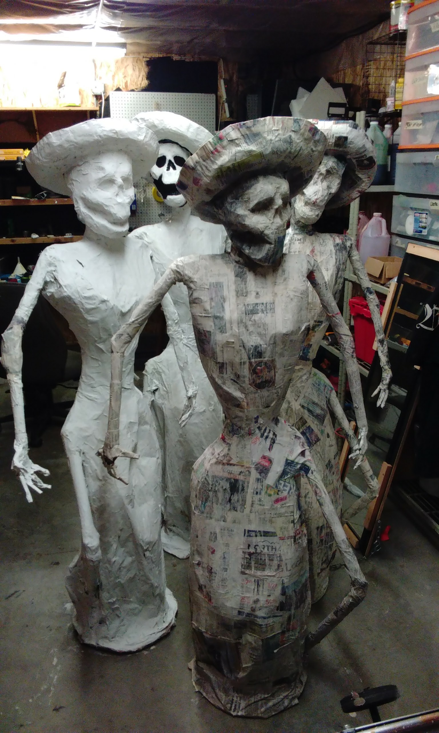 paper mache day of the dead sculpture
